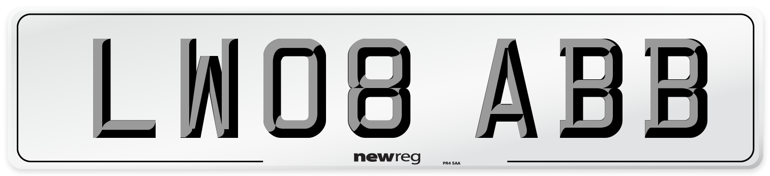 LW08 ABB Number Plate from New Reg